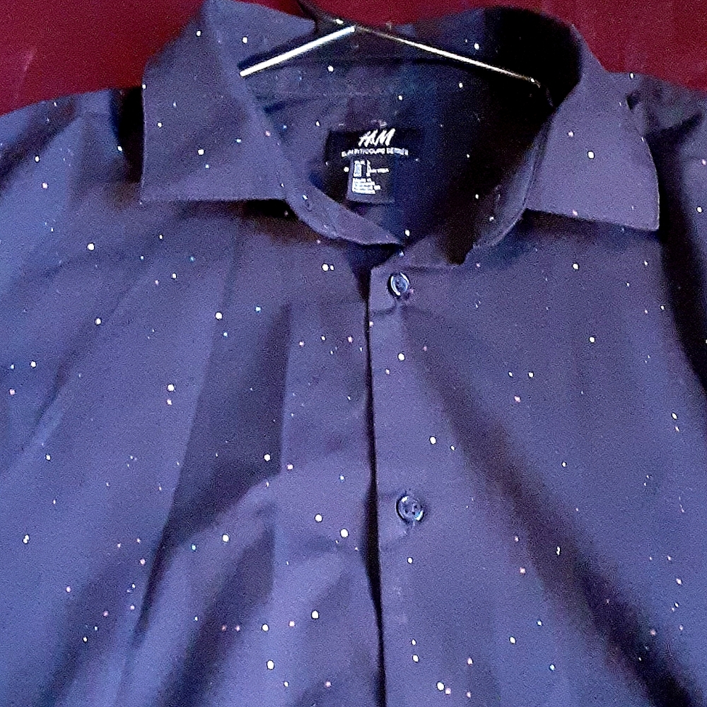 H&M Slim fit Cosmic Print Button Down Shirt
